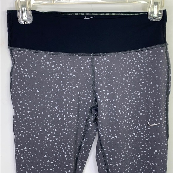 Nike Running Dri-Fit Triangle Print Leggings grey stone small women’s pants - Picture 4 of 8